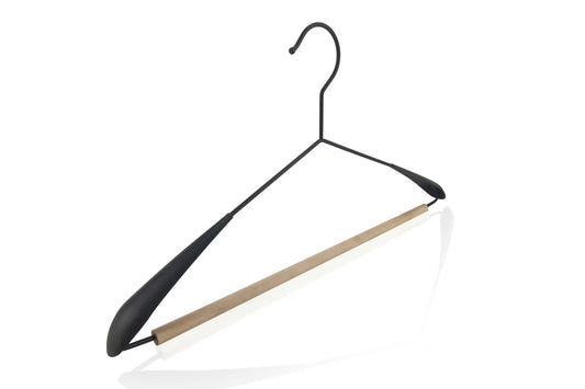 JADE - Cintre en métal avec épaule, barre en bois pour t-shirts, chemises et pulls