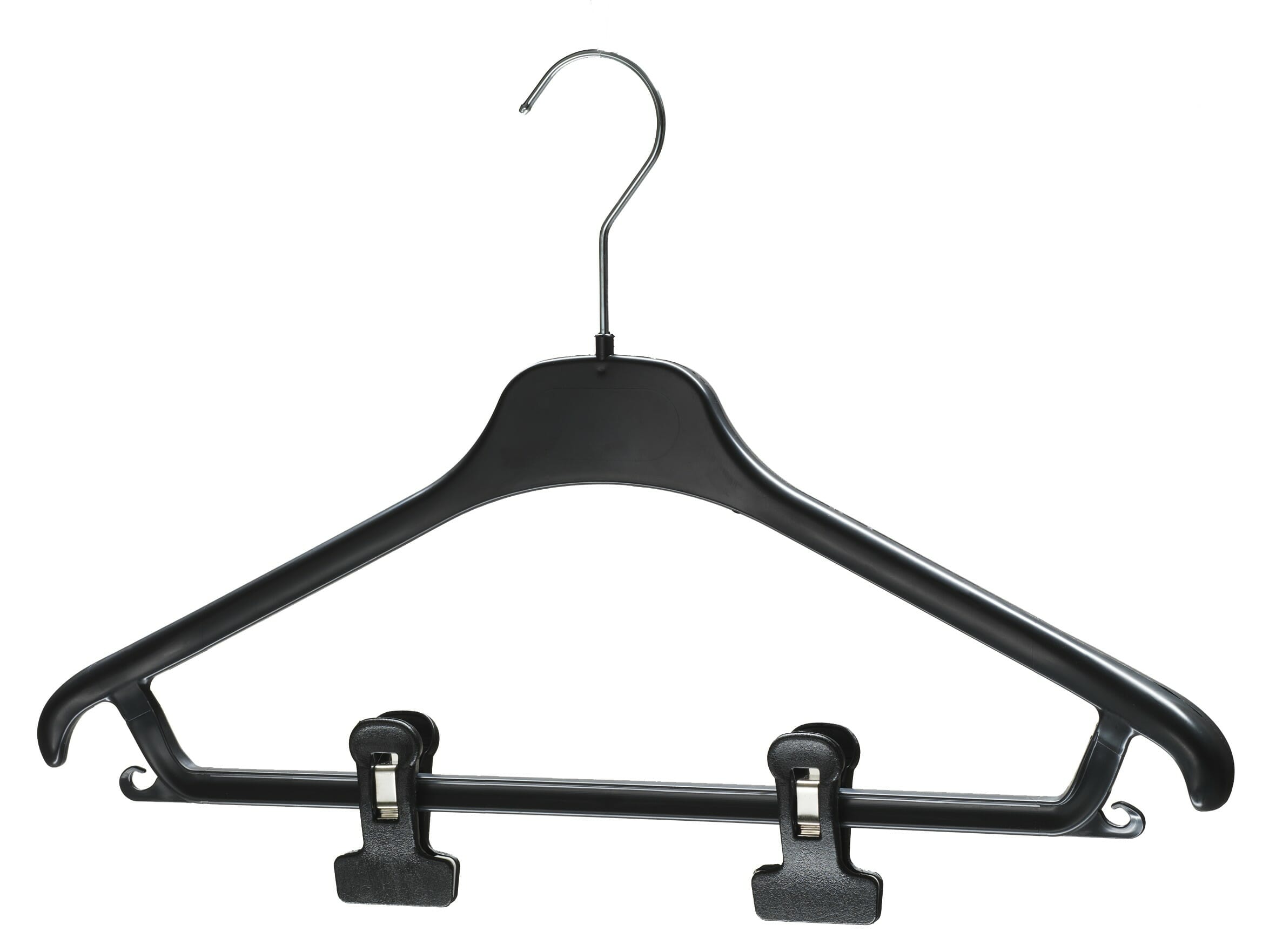 Hagspiel Lot De 20 Cintres Plastique Avec Cran Pour Jupes – 43 Cm, Noir, Antidérapants Et Solides