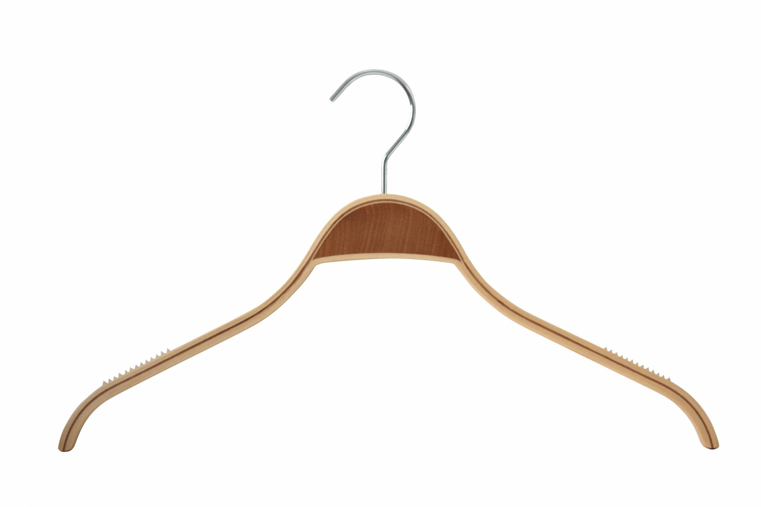 Cintre en bois avec épaule antidérapante pour chemises et robes (PNBAG) -  Le Cintre Francais