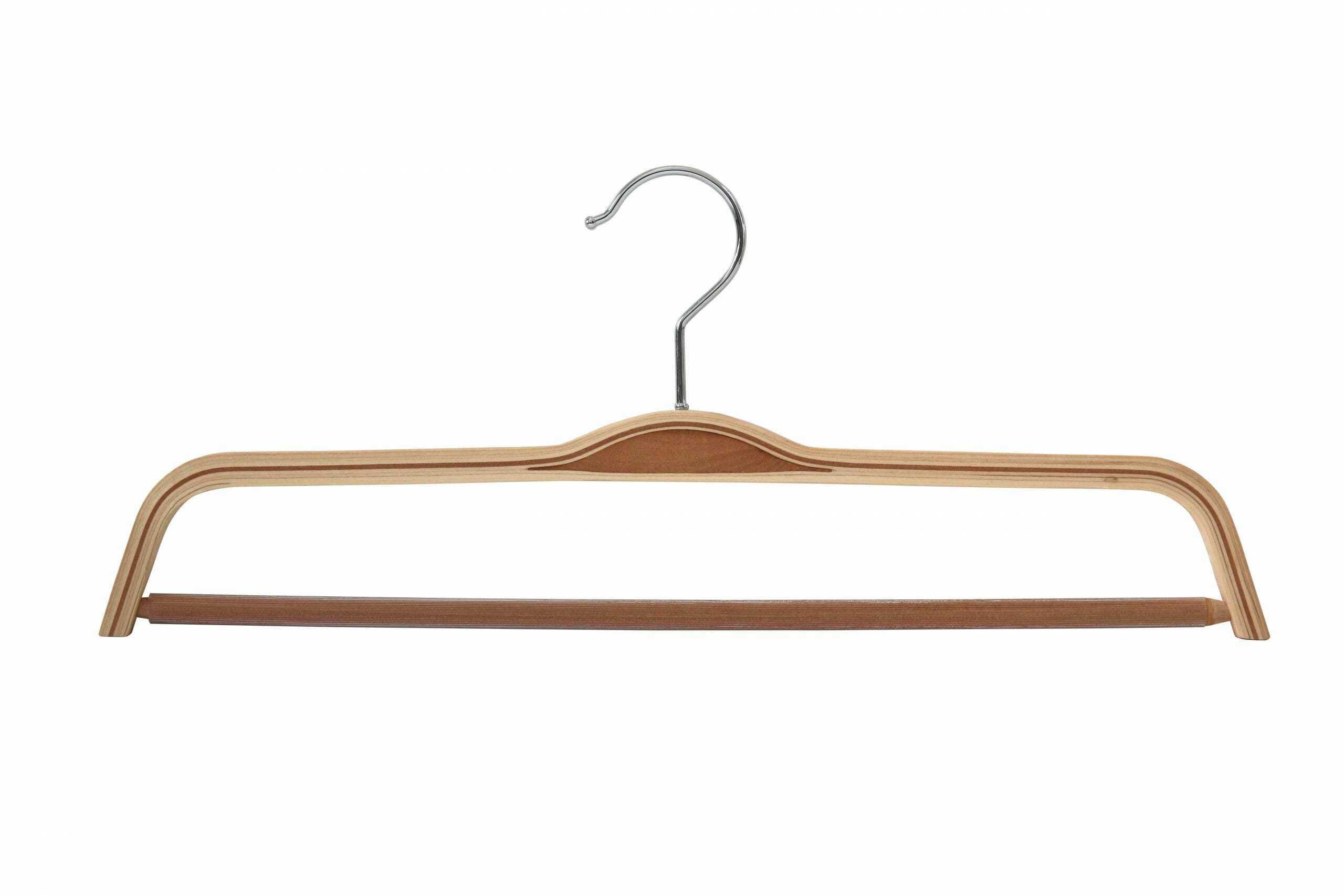 Cintre en bois avec encoches barre et pinces pour ensembles jupes ou  pantalons (BARP) - Le Cintre Francais
