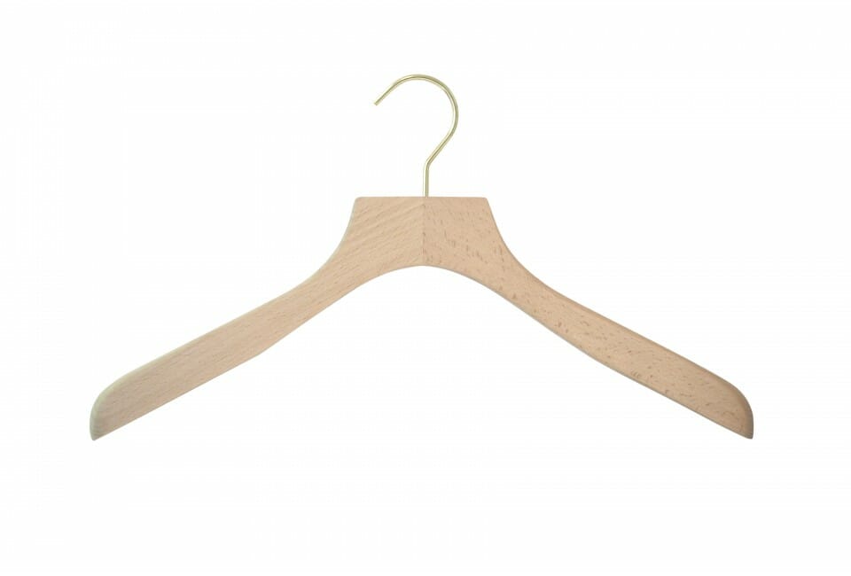 10 cintres luxe en bois pour chemises - vernis naturel - Mon Cintre