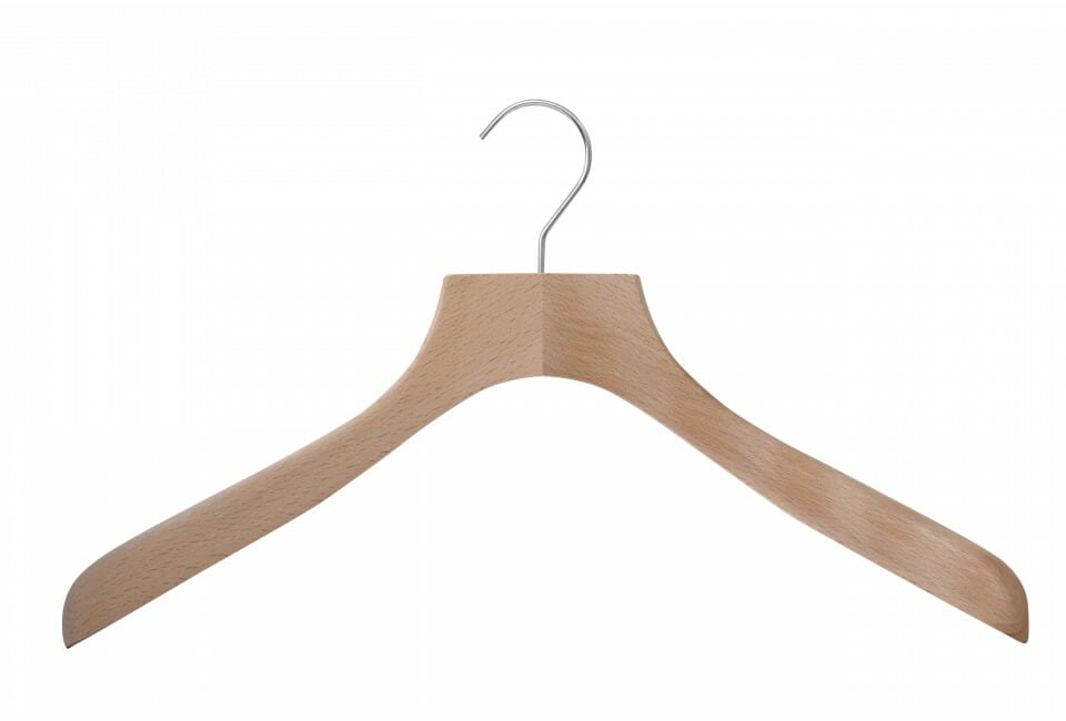 Cintre en bois avec épaule pour chemises vestes et manteaux (WIDE) - Le  Cintre Francais