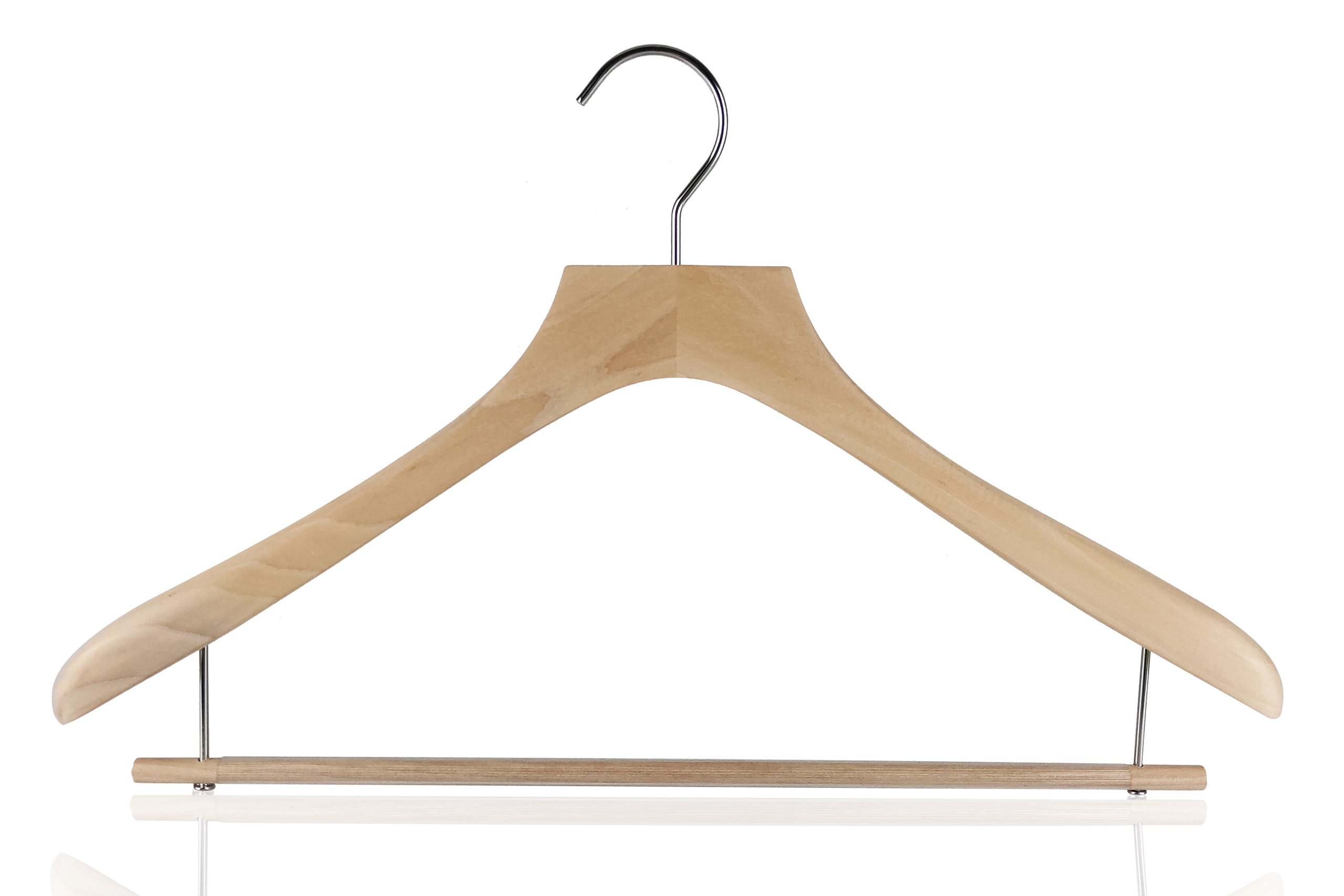 Cintre en bois avec barre pour pantalons pliés (PNBB) - Le Cintre Francais